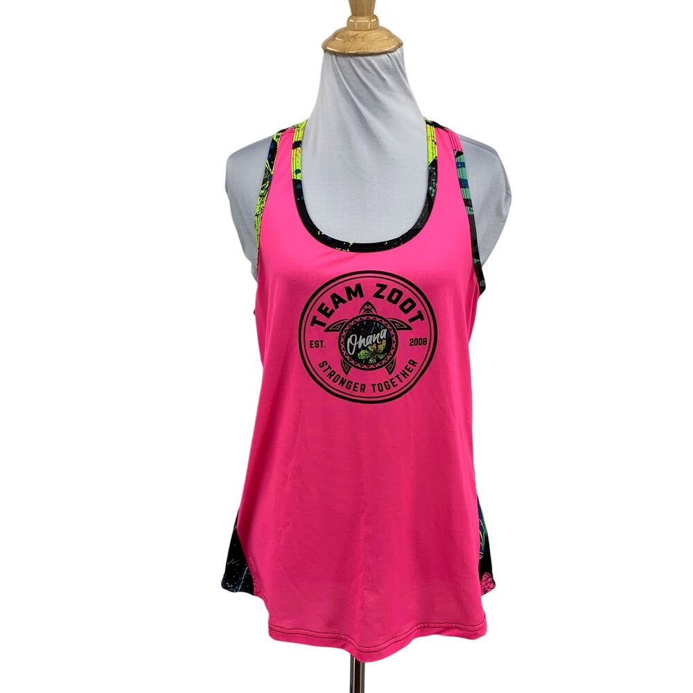 Zoot Team Tank Top Womens M Medium Hot Pink LTD Run Singlet Ohana Racerback